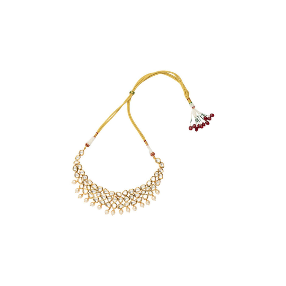 VIVINIA By Vidhi Mehra Aatman Gold Plated Womens Kundan Polki Necklace Set With Earrings