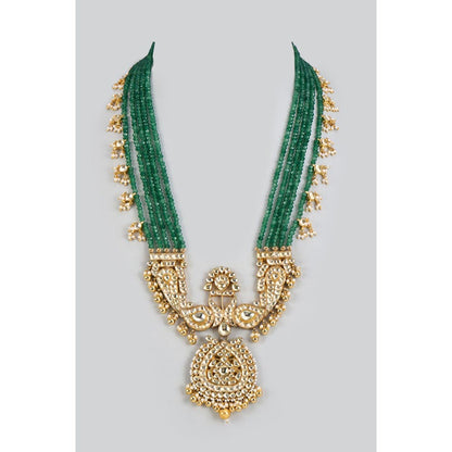 VIVINIA By Vidhi Mehra Gold Plated Green Womens Kundan Long Necklace