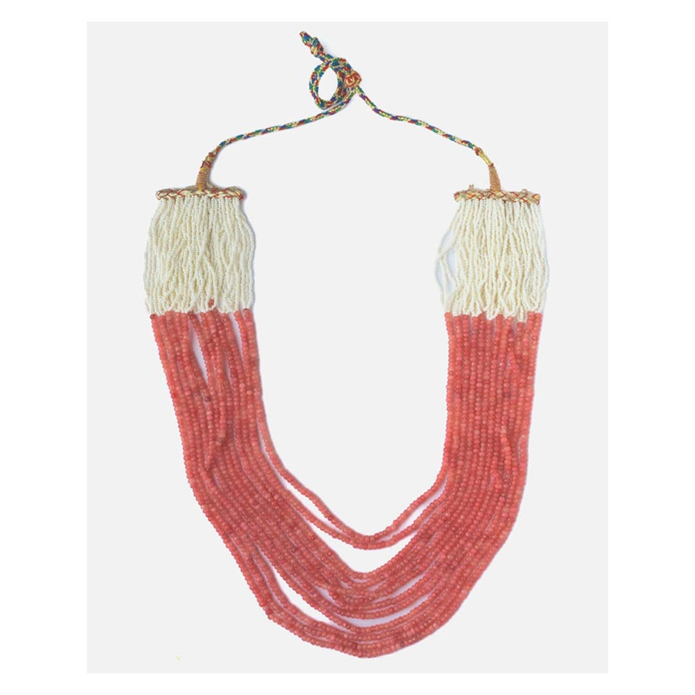 VIVINIA By Vidhi Mehra Orange And White Womens Beads Long Necklace
