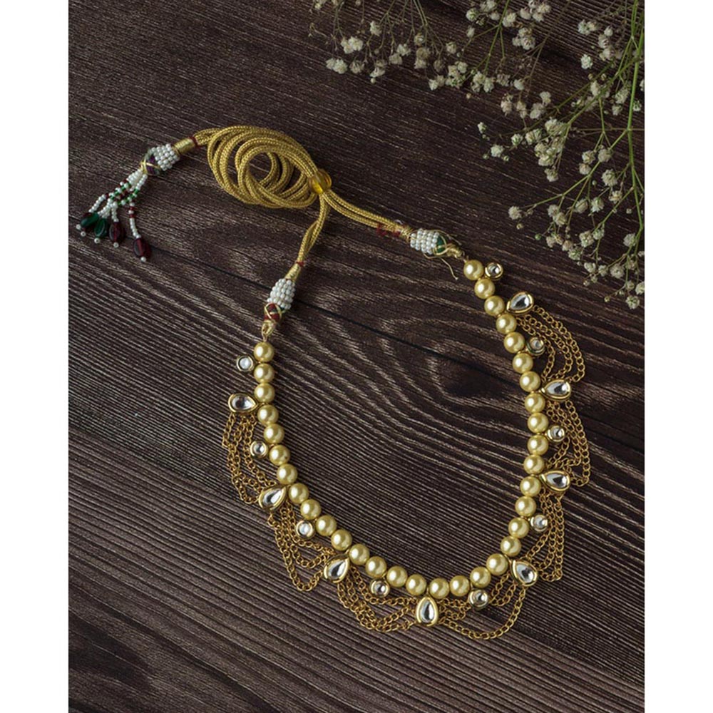 VIVINIA By Vidhi Mehra Gold Plated Womens Kundan Short Necklace