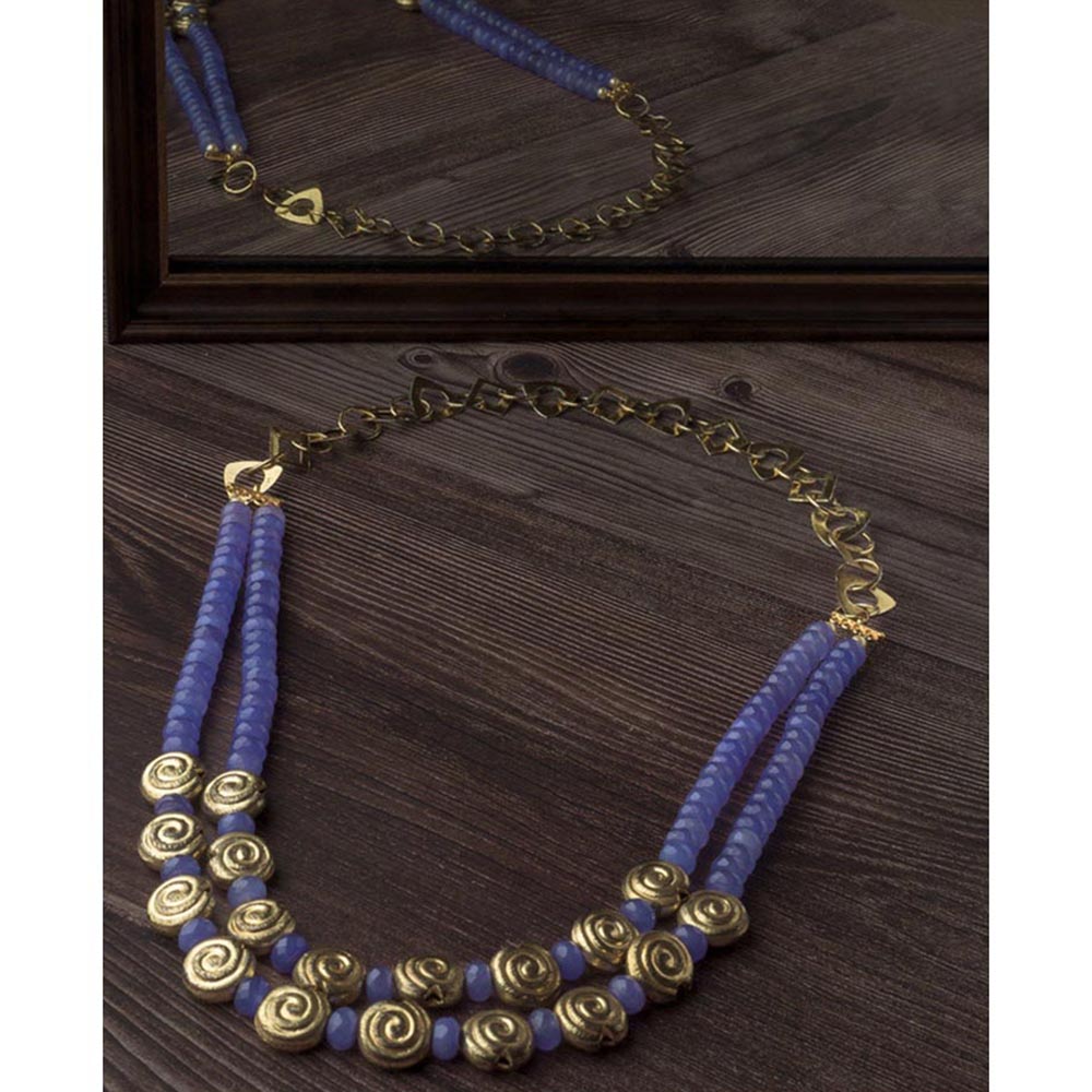VIVINIA By Vidhi Mehra Gold Plated Purple Womens Short Necklace