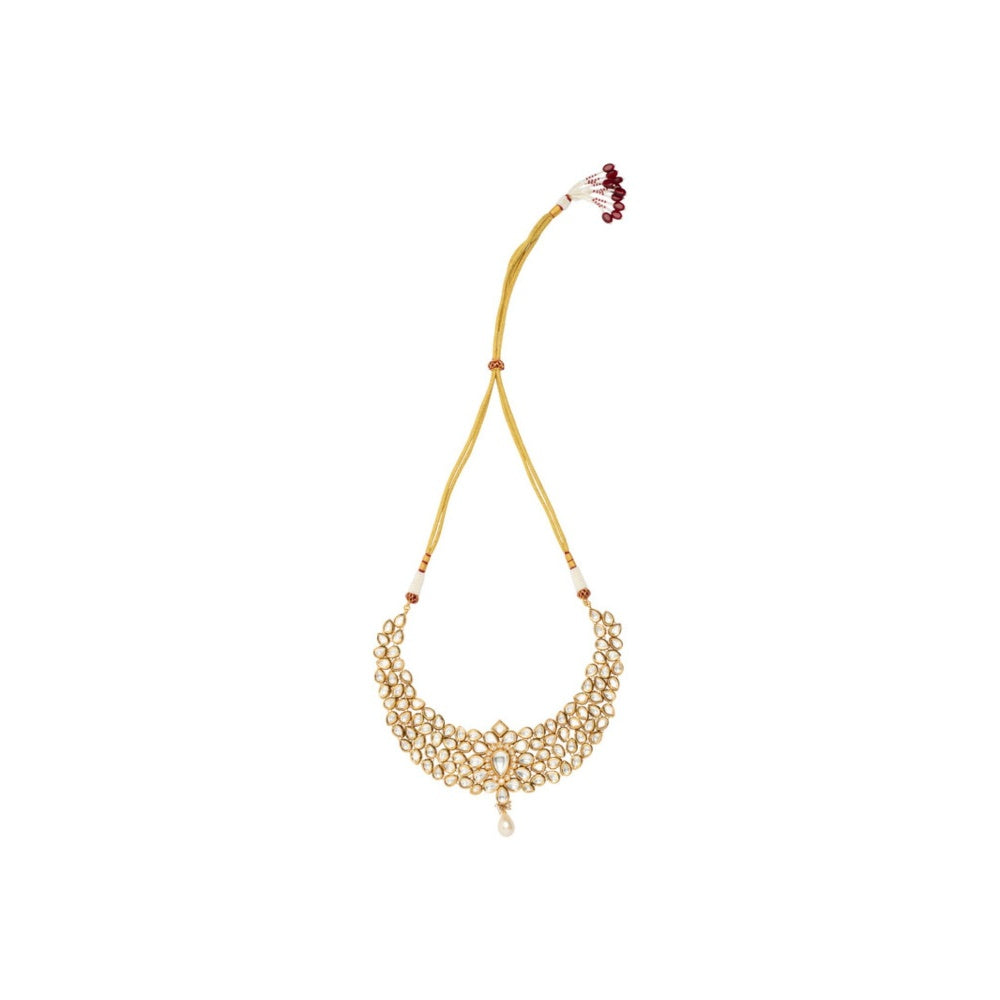 VIVINIA By Vidhi Mehra Aatman Gold Plated Womens Kundan Polki Necklace Set With Earrings