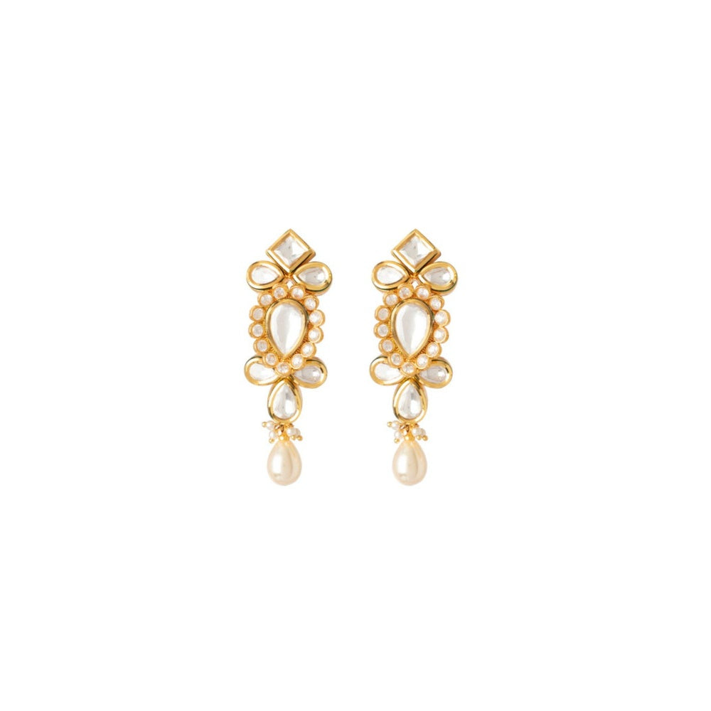 VIVINIA By Vidhi Mehra Aatman Gold Plated Womens Kundan Polki Necklace Set With Earrings