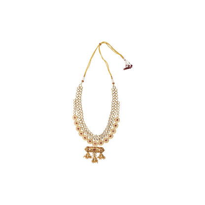 VIVINIA By Vidhi Mehra Aatman Gold Plated Red Womens Synthetic Stone Necklace Set