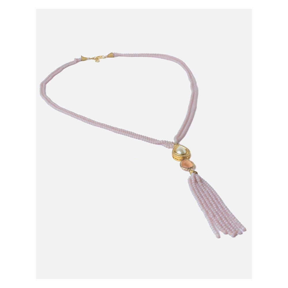 VIVINIA By Vidhi Mehra Gold Plated Purple Womens Beads Long Mala Necklace