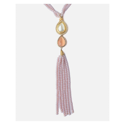 VIVINIA By Vidhi Mehra Gold Plated Purple Womens Beads Long Mala Necklace