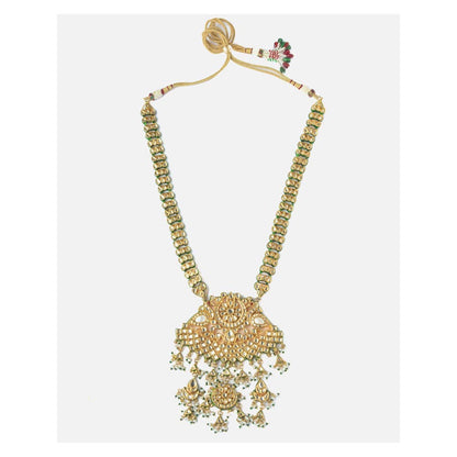 VIVINIA By Vidhi Mehra Gold Plated Green Womens Kundan Long Necklace