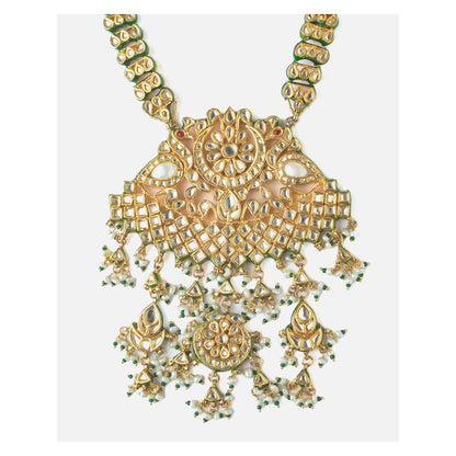 VIVINIA By Vidhi Mehra Gold Plated Green Womens Kundan Long Necklace