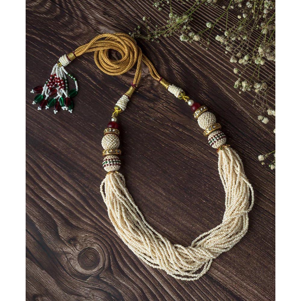 VIVINIA By Vidhi Mehra Gold Plated White Womens Pearl Short Necklace