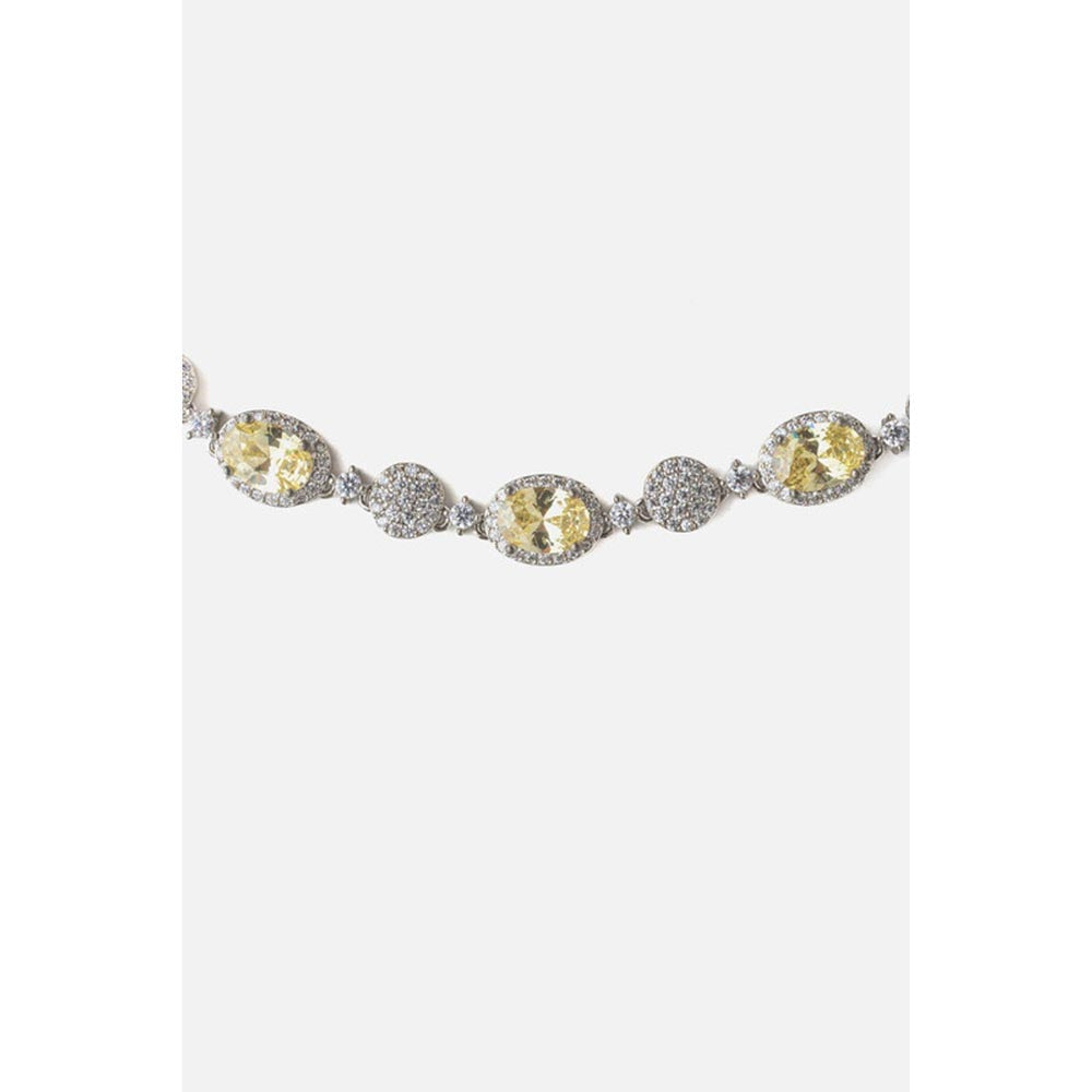 VIVINIA By Vidhi Mehra Silver Plated Yellow Womens Short Necklace