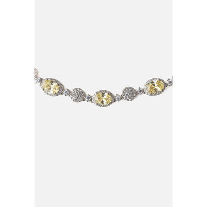 VIVINIA By Vidhi Mehra Silver Plated Yellow Womens Short Necklace