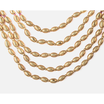 VIVINIA By Vidhi Mehra Isvaraah Gold Plated Womens Temple Long Necklace Set With Earrings