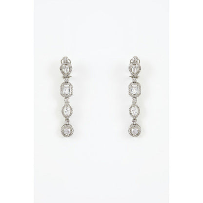VIVINIA By Vidhi Mehra Zia Silver Plated Zircon Womens Long Necklace Set With Earrings