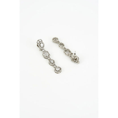 VIVINIA By Vidhi Mehra Zia Silver Plated Zircon Womens Long Necklace Set With Earrings