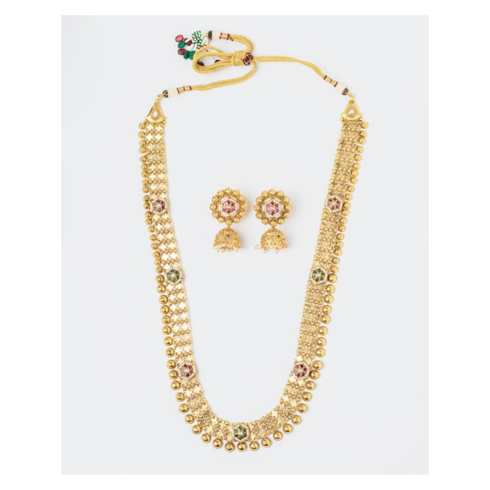 VIVINIA By Vidhi Mehra Isvaraah 2.0 Gold Plated Long Necklace Set With Earrings