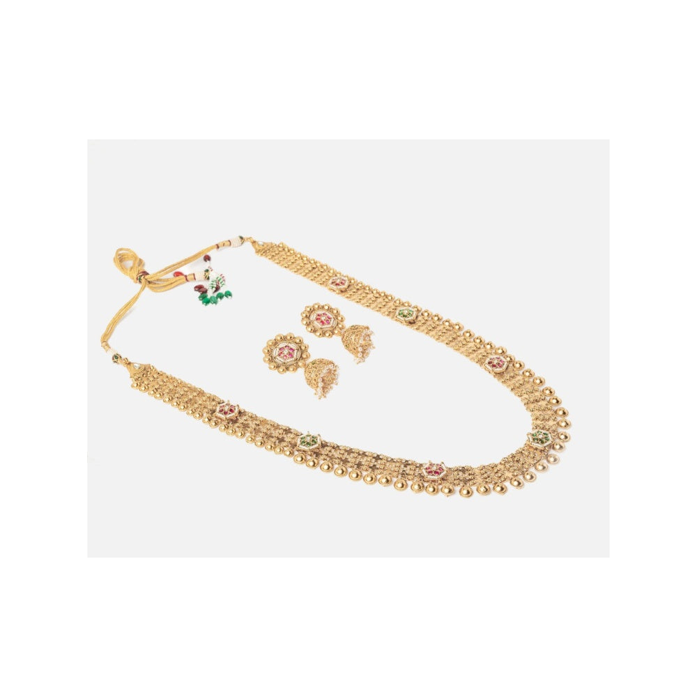 VIVINIA By Vidhi Mehra Isvaraah 2.0 Gold Plated Long Necklace Set With Earrings