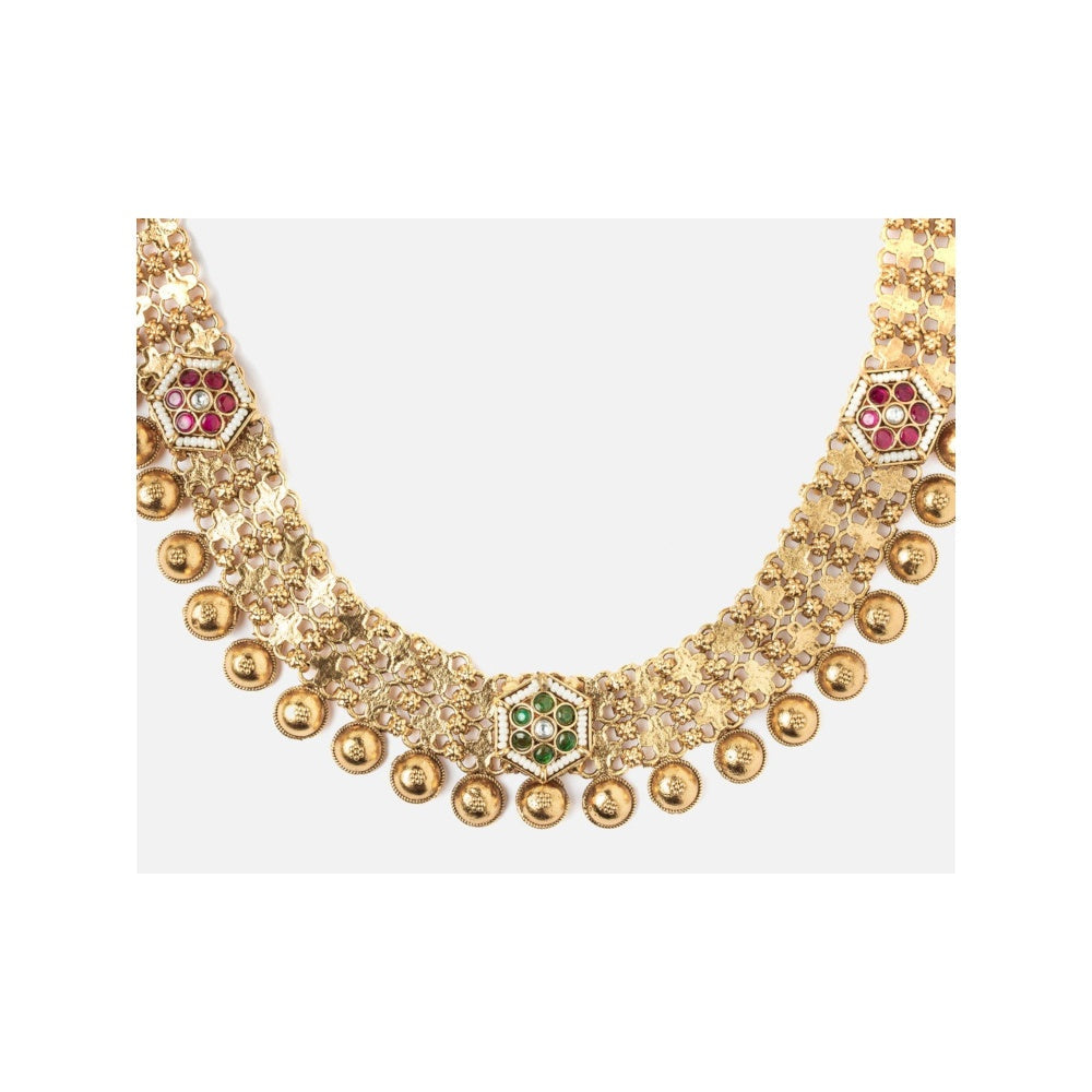 VIVINIA By Vidhi Mehra Isvaraah 2.0 Gold Plated Long Necklace Set With Earrings