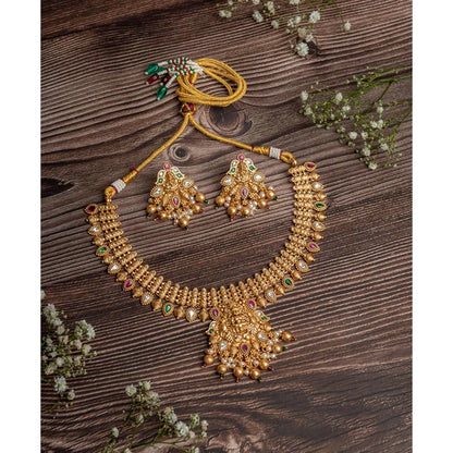 VIVINIA By Vidhi Mehra Isvaraah 2.0 Gold Plated Short Necklace Set With Earrings