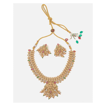 VIVINIA By Vidhi Mehra Isvaraah 2.0 Gold Plated Short Necklace Set With Earrings