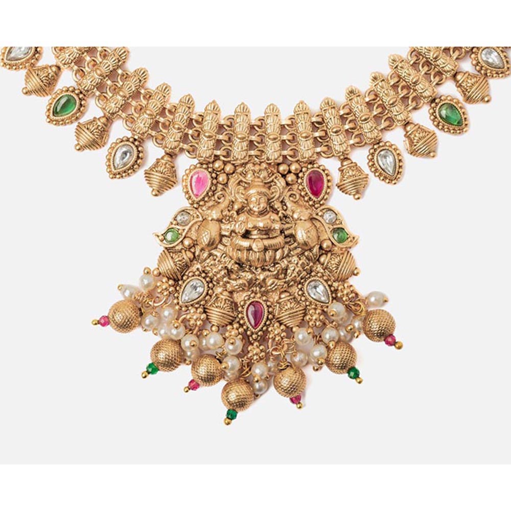 VIVINIA By Vidhi Mehra Isvaraah 2.0 Gold Plated Short Necklace Set With Earrings