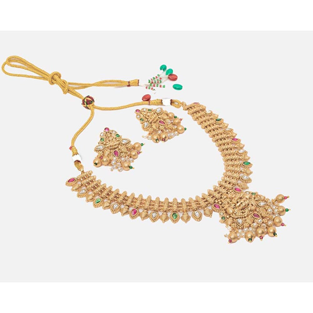 VIVINIA By Vidhi Mehra Isvaraah 2.0 Gold Plated Short Necklace Set With Earrings