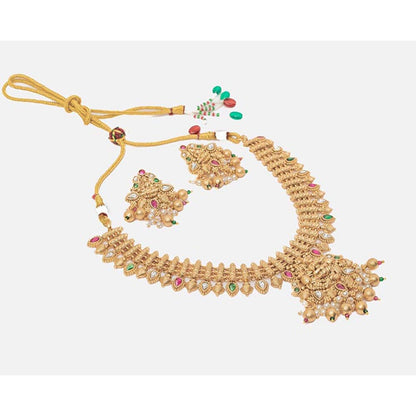 VIVINIA By Vidhi Mehra Isvaraah 2.0 Gold Plated Short Necklace Set With Earrings