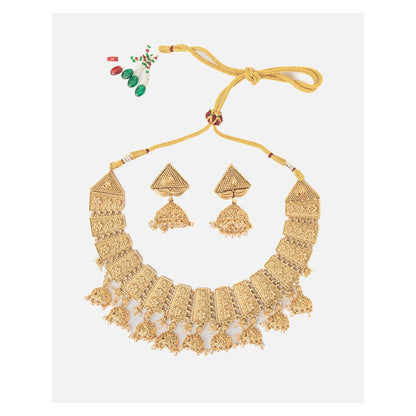 VIVINIA By Vidhi Mehra Isvaraah 2.0 Gold Plated Short Necklace Set With Earrings