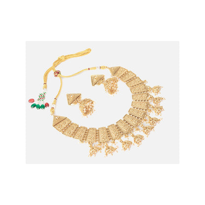 VIVINIA By Vidhi Mehra Isvaraah 2.0 Gold Plated Short Necklace Set With Earrings