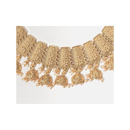 VIVINIA By Vidhi Mehra Isvaraah 2.0 Gold Plated Short Necklace Set With Earrings