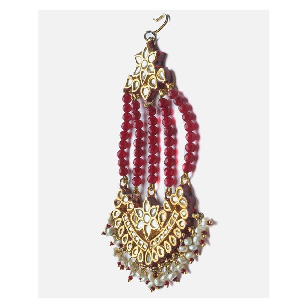 VIVINIA By Vidhi Mehra Gold Plated Red Womens Beaded Pasa