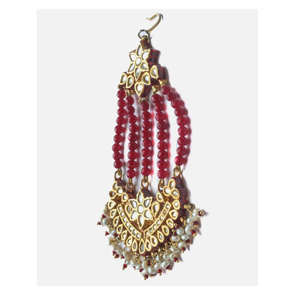 VIVINIA By Vidhi Mehra Gold Plated Red Womens Beaded Pasa