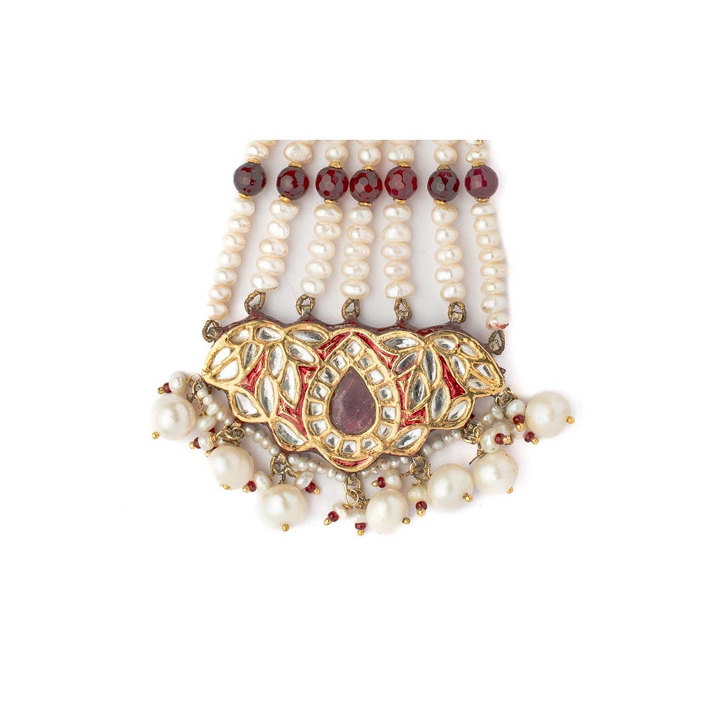 VIVINIA By Vidhi Mehra Gold Plated Red Womens Kundan Polki Paasa