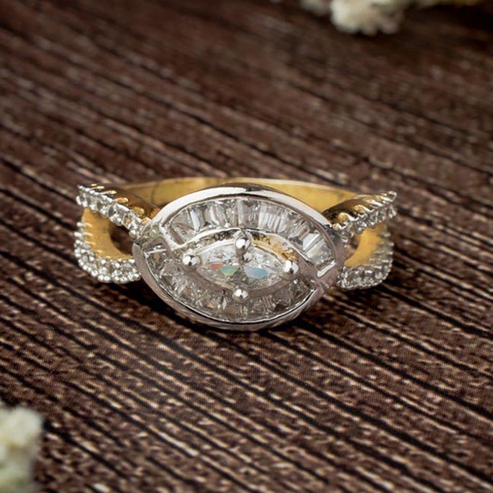 VIVINIA By Vidhi Mehra Zia 2.0 Gold Plated Womens Zircon Ring