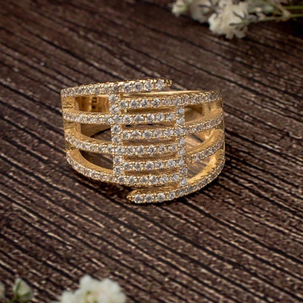 VIVINIA By Vidhi Mehra Zia 2.0 Gold Plated Womens Zircon Ring