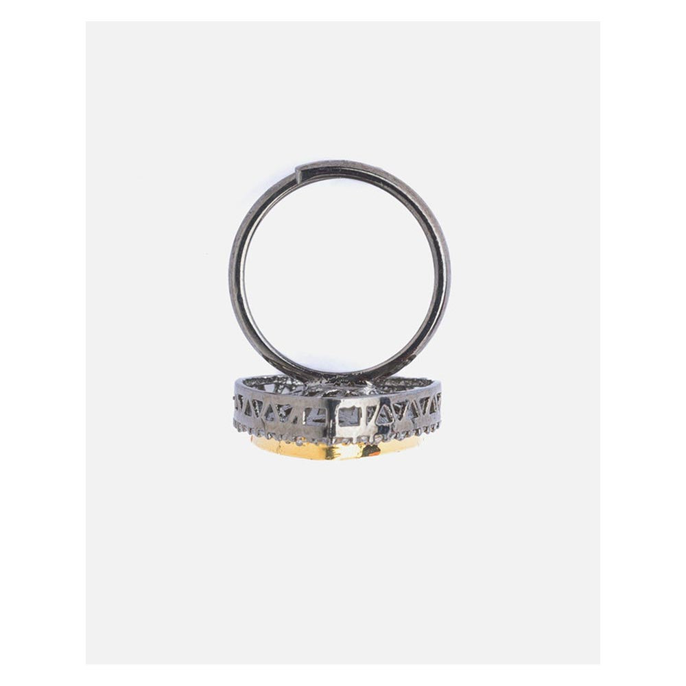 VIVINIA By Vidhi Mehra Silver Plated Womens Zircon Adjustable Ring