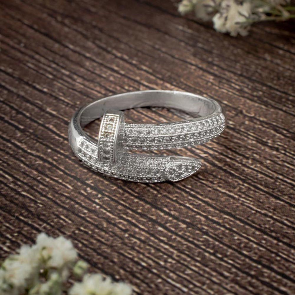 VIVINIA By Vidhi Mehra Zia 2.0 Silver Plated Womens Zircon Ring