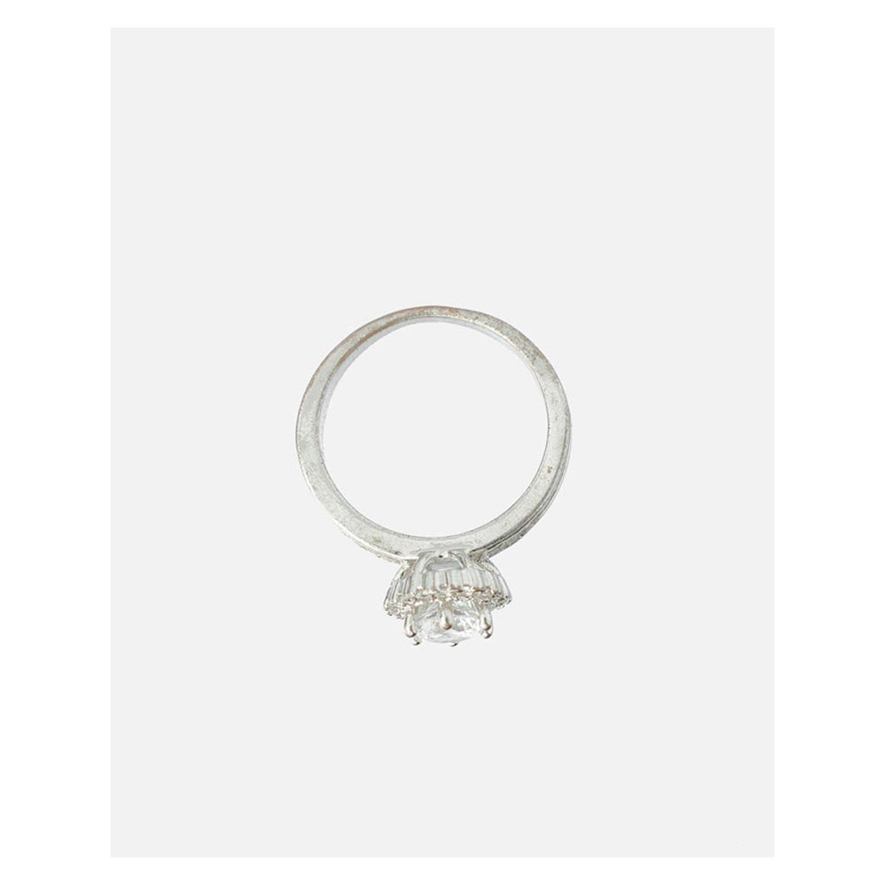 VIVINIA By Vidhi Mehra Zia 2.0 Silver Plated Womens Zircon Ring
