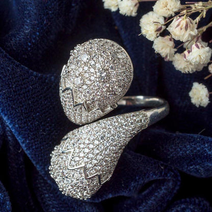 VIVINIA By Vidhi Mehra Silver Plated Womens Zircon Ring