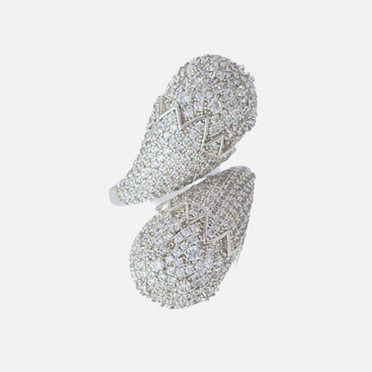 VIVINIA By Vidhi Mehra Silver Plated Womens Zircon Ring