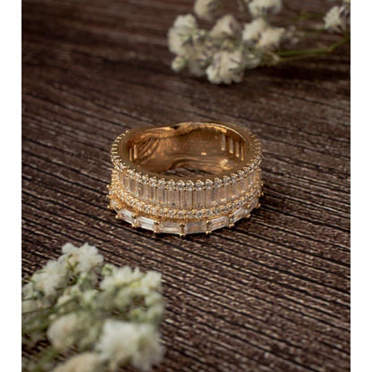 VIVINIA By Vidhi Mehra Zia 2.0 Gold Plated Womens Zircon Ring