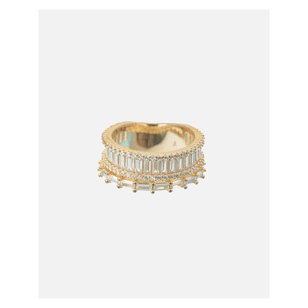 VIVINIA By Vidhi Mehra Zia 2.0 Gold Plated Womens Zircon Ring