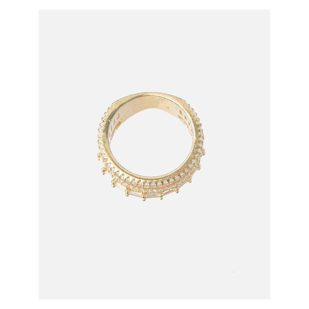 VIVINIA By Vidhi Mehra Zia 2.0 Gold Plated Womens Zircon Ring