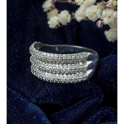 VIVINIA By Vidhi Mehra Silver Plated Womens Zircon Ring