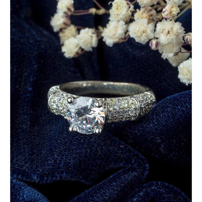 VIVINIA By Vidhi Mehra Silver Plated Womens Zircon Ring