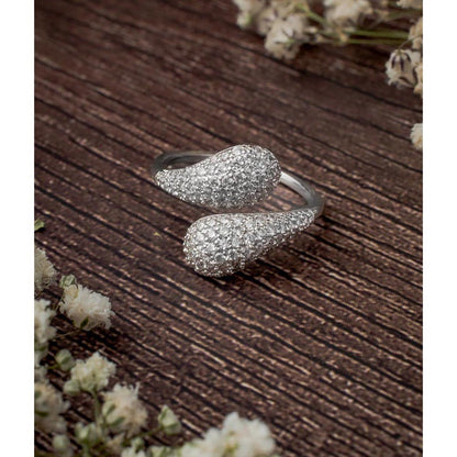 VIVINIA By Vidhi Mehra Zia 2.0 Silver Plated Womens Zircon Ring