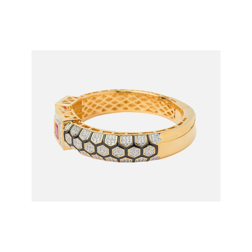 VIVINIA By Vidhi Mehra Florence Gold Plated Red Womens Kada