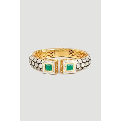 VIVINIA By Vidhi Mehra Florence Gold Plated Green Womens Kada