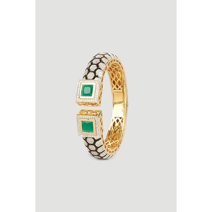 VIVINIA By Vidhi Mehra Florence Gold Plated Green Womens Kada