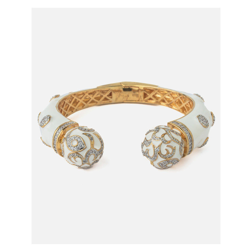 VIVINIA By Vidhi Mehra Gold Plated White Synthetic Stone Womens Kada