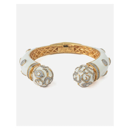 VIVINIA By Vidhi Mehra Gold Plated White Synthetic Stone Womens Kada